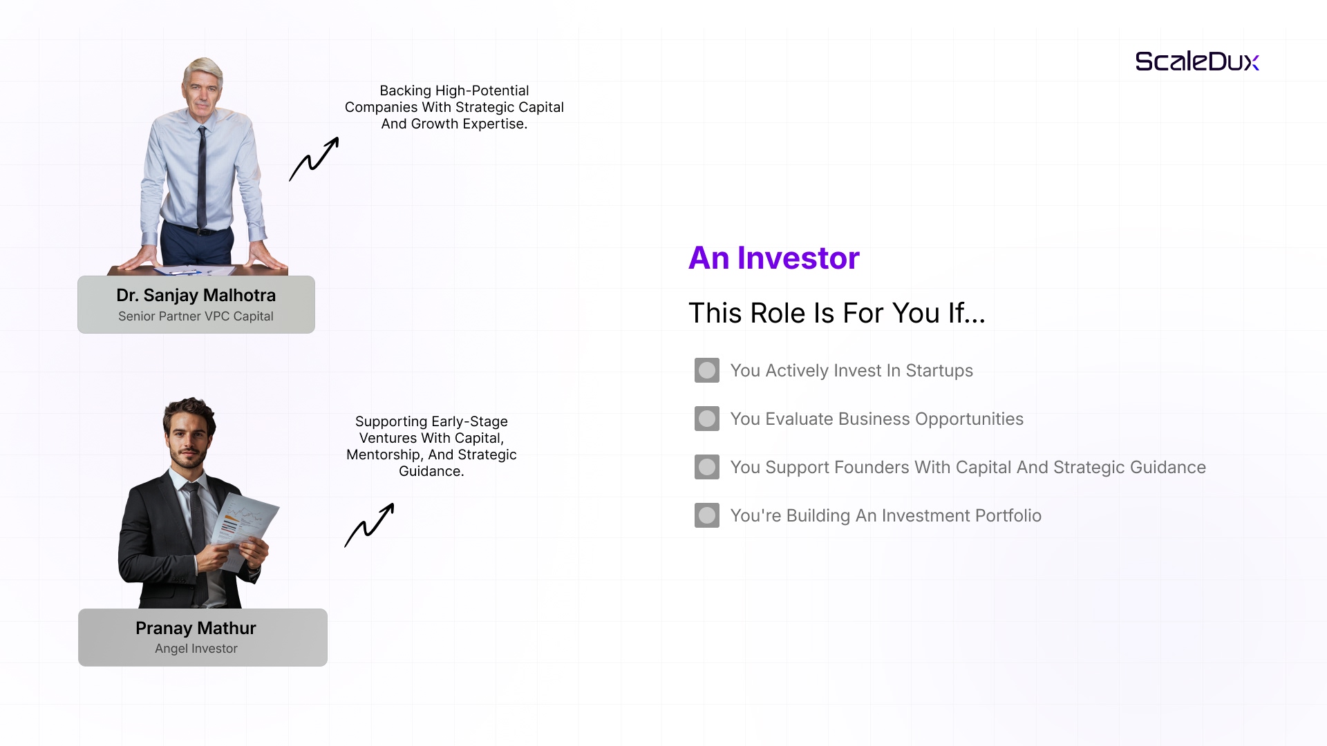 ScaleDux - Investor Role